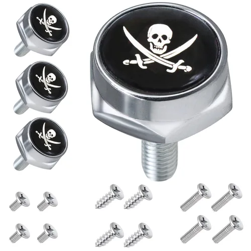Miniatura 7 de Kit de fijación de tornillos para matrícula, 4 tornillos personalizados con cubiertas para sujetar placas o marcos de automóviles y motocicletas