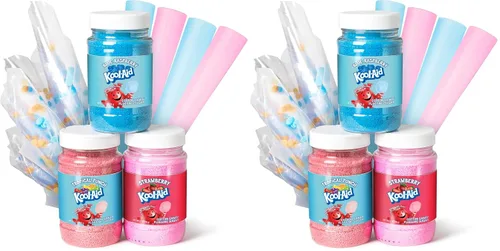 Miniatura 10 de Nostalgia Kool-Aid - Kit variado de algodón de azúcar – 3 sabores de azúcar de hilo dental (frambuesa azul, fresa, ponche tropical) – Botellas de 7