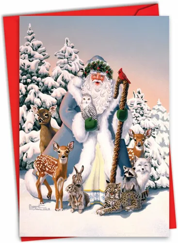 Miniatura 11 de The Best Card Company - Divertida tarjeta de Navidad de animales con sobre - Tarjeta de felicitación para niños, Happy Holidays - Bear Hugs C6327CXSG
