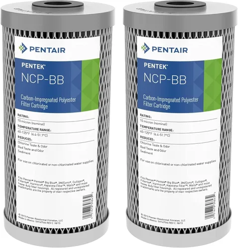 Miniatura 14 de Pentair Pentek NCP-20 Filtro de agua de carbono, 20 pulgadas, cartucho de filtro plisado impregnado de carbono sin celulosa para toda la casa, 20 x