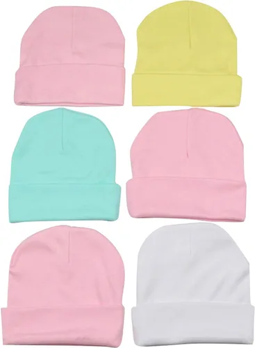 Miniatura 11 de ToBeInStyle Paquete de 3, 5 o 6 gorros cómodos de algodón de doble capa para bebés recién nacidos