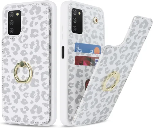 Miniatura 38 de Lipvina Funda para Samsung Galaxy A03s con tarjetero, Galaxy A03s Funda tipo cartera para mujer, tarjetero de crédito, soporte de anillo, fundas