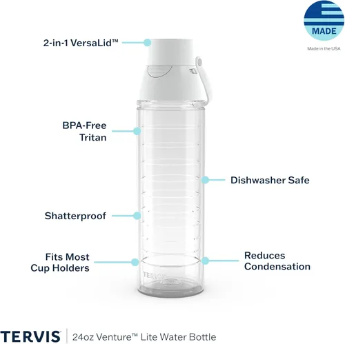 Miniatura 33 de Taza de viaje Tervis de doble pared transparente y colorida con tapa fabricada en Estados Unidos mantiene las bebidas frías y calientes, 16 onzas