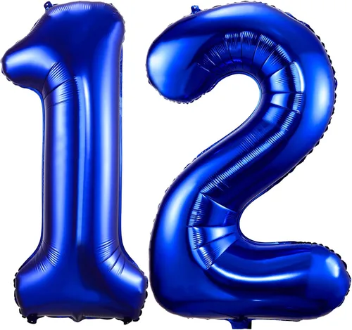 Miniatura 14 de Globos de color azul marino con el número 14, globos de cumpleaños de 40 pulgadas, color azul oscuro, globos de cumpleaños de 14 o 41 pulgadas, Azul