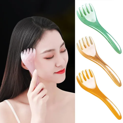 Peine masajeador de cabeza de 3 piezas, herramienta de masaje Gua Sha para la relajación muscular del cuero cabelludo, masajeador manual del cuero