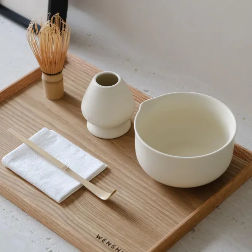 Miniatura 4 de WENSHUO Kit Matcha - Juego de batidor matcha premium con herramientas tradicionales de bambú, juego de té matcha ideal para el hogar (crema)