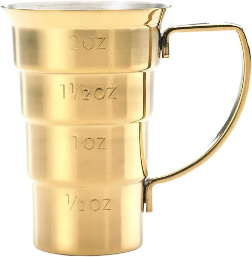 Barfly M37108GD - Jigger, 2 onzas, dorado con mango Oro con mango
