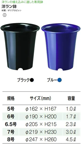 Miniatura 2 de Yamato - Maceta de plástico para orquídeas occidentales, n.º 5, diámetro 6.4 x 6.6 pulgadas de alto (162 x 16 pulgadas)