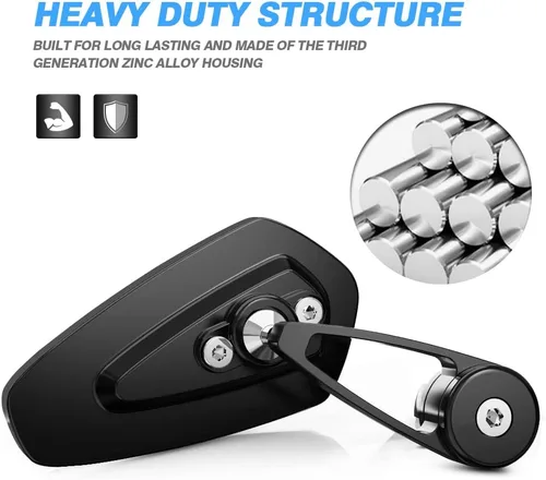 Miniatura 3 de MICTUNING Espejos para motocicleta – Espejos retrovisores de extremo de barra de 2,22 cm compatibles con la mayoría de Honda Grom, Yamaha, Kawasaki