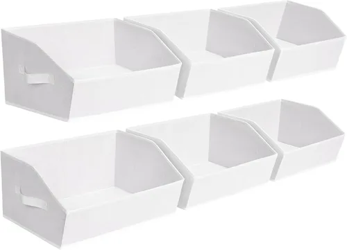 Miniatura 39 de Homsorout Organizador trapezoidal para armario, cestas grandes para organizar, caja de almacenamiento de tela para estantes, cubos de almacenamiento