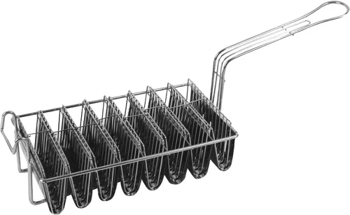 Miniatura 3 de TrueCraftware - Cesta de tacos de 8 ranuras de grado comercial con capacidad para 8 conchas freidoras- Cesta para tacos con asa de agarre, cesta