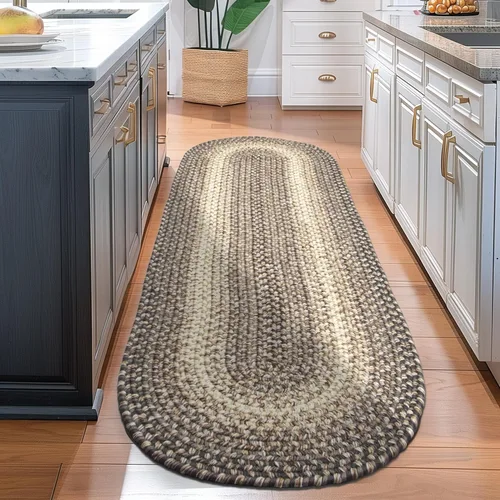Miniatura 30 de Super Area Rugs Alfombras Trenzadas Alfombra de Cocina Rústica - Alfombra Trenzada Ridgewood para Sala de Estar - Reversible - Interior/Exterior