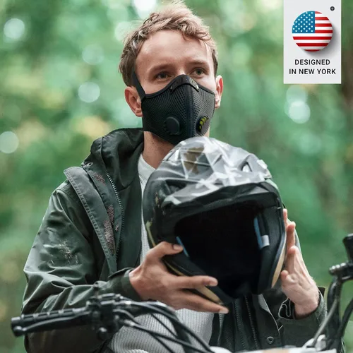 Miniatura 8 de FIGHTECH Máscara antipolvo – 3 tamaños – Mascarilla reutilizable con filtros de carbono y válvulas de aire para carpintería, construcción, mudanza