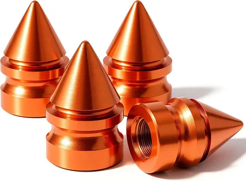 Miniatura 26 de 4 piezas de tapas de válvula de rueda con estilo púas, resistentes a la corrosión, universales de aleación de aluminio a prueba de polvo para Spiked