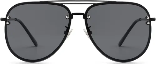 Miniatura 7 de VIVIENFANG Gafas de sol de aviador sin montura de gran tamaño con bisagras de resorte pantalla inspirada en el diseñador para mujereshombres 87247
