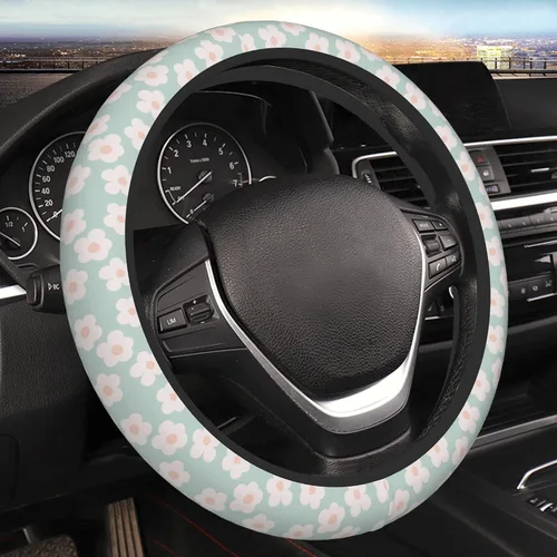 Miniatura 10 de Funda para volante de automóvil, protector antideslizante universal de 15 pulgadas de estilo bohemio oscuro, accesorios elásticos para auto