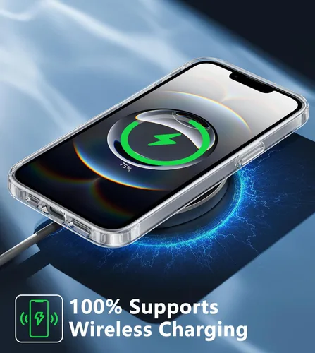 Miniatura 1522 de FNTCASE Funda para iPhone 13 Pro-Max: Fundas magnéticas transparentes compatibles con Magsafe Slim anti amarillamiento protección contra caídas