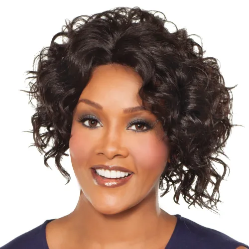 Vivica A. Fox MEGAN-V Nueva fibra Futura, pelo de bebé natural encaje frontal peluca en color 1