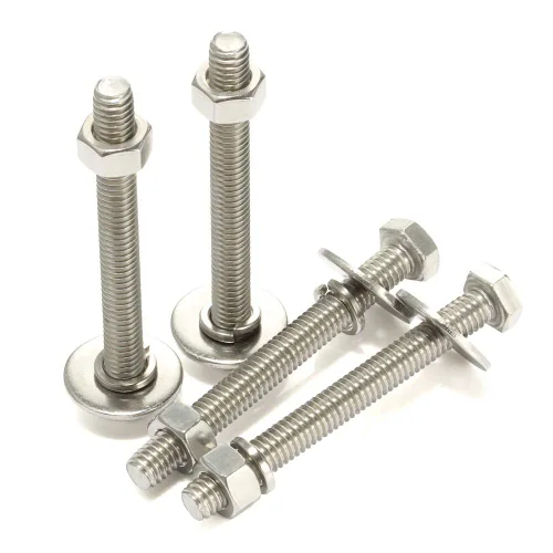 Miniatura 14 de Tornillos de cabeza hexagonal de 1/4-20 x 1/2 pulgadas con tuercas hexagonales y arandelas gruesas planas y de bloqueo, totalmente roscados, acero