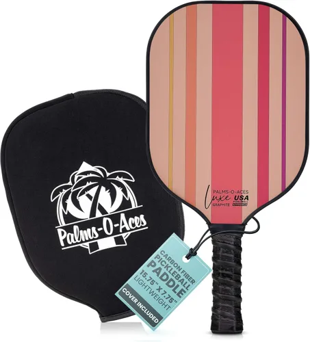 Miniatura 17 de Palms-O-Aces Carbon Fiber Pickleball Paddle – USAPA Approved 16mm T700 Graphite Paddle with Textured Spin Surface Lightweight Carbon Fiber Palmas