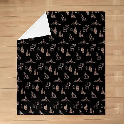 Miniatura 2 de Erosebridal Manta de franela de animales del bosque, 40 x 50 pulgadas, con temática de caza de osos, ciervos, lobos, manta de felpa mullida