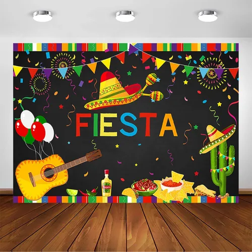 Miniatura 8 de Avezano Telón de fondo para fiesta de cumpleaños con temática mexicana, fondo de cabina de fotos de 7 x 5 pies, para verano, Luau Cinco de Mayo