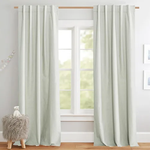 Miniatura 22 de NICETOWN Cortinas 100% opacas de 63 pulgadas de largo, 2 paneles de cortinas cortas con aislamiento térmico con forro para dormitorio, cortinas