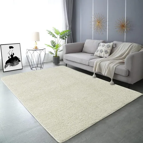 Miniatura 21 de Fashionwu Alfombra grande esponjosa de 5 x 8 pies, alfombra de felpa para sala de estar, guardería, antideslizante, alfombra mullida para decoración