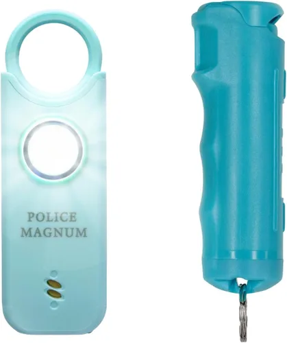Miniatura 10 de Police Magnum Alarma de seguridad personal y spray de pimienta Combo de autodefensa para mujeres, sirena ruidosa de 135 db con luz y máxima fuerza