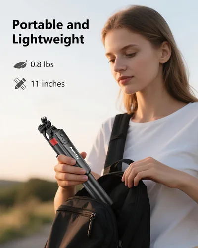Miniatura 2 de Aureday Trípode de teléfono de 72" y palo para selfie, soporte de trípode para teléfono celular con control remoto inalámbrico y soporte extensible