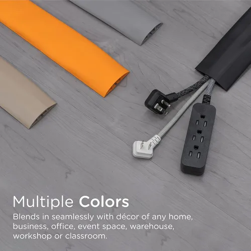 Miniatura 7 de Cordinate - Cubierta de cable para piso de 6 pies, protector de cable, oculta cables de extensión, protege cables, previene tropiezos con cables