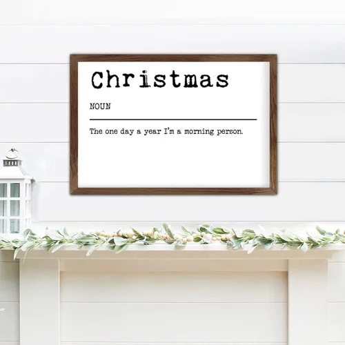 Miniatura 11 de Family Lettering Frame Wood Signs Definitions Christmas Tree Vintage Wall Art Wood Frame Sign Encouragement Farmhouse Wood Sign for Home Door Window