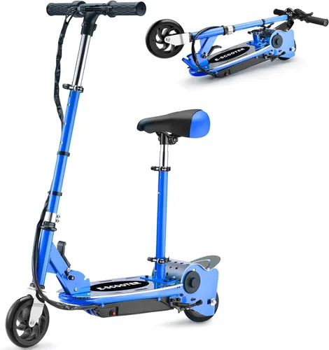 Miniatura 10 de Zupapa Scooter eléctrico con asiento para niños de 6 a 12 años, neumático de 6 pulgadas, hasta 10 mph y 70 minutos de tiempo de conducción