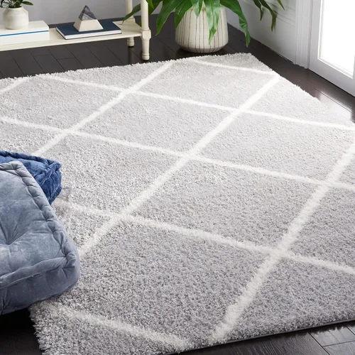 Miniatura 32 de SAFAVIEH Tahoe Shag Collection - Alfombra para pasillo, 2 x 9 pies, diseño de enrejado, no desprende pelusa y de fácil cuidado, 1.2 pulgadas