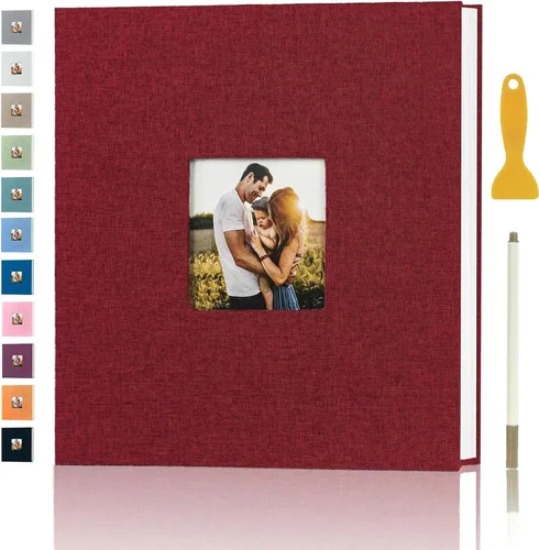 Miniatura 19 de Álbum de Fotos con Páginas Autoadhesivas para Fotos de 4x6 5x7 8x10 Pulgadas, Álbum de Fotos Magnético tipo Scrapbook con Páginas Adhesivas, Libros