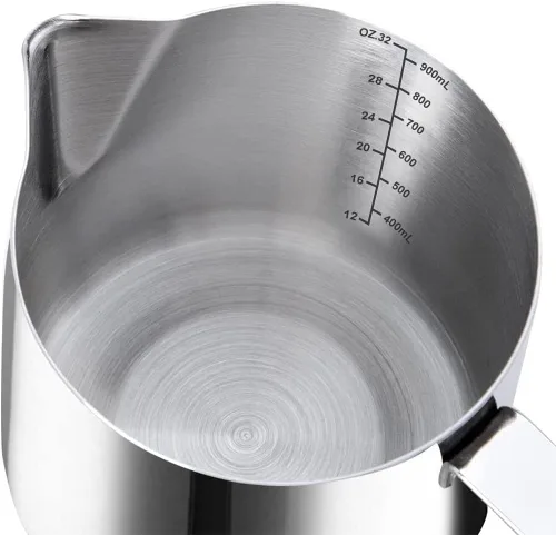 Miniatura 3 de Jarra de espuma de leche de 32 onzas, taza de café con leche de café expreso, taza para vaporizar, taza espumadora de leche, accesorios para máquina