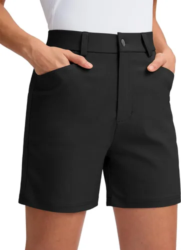 G Gradual Pantalones cortos de golf de 5 pulgadas para mujer, elásticos, ligeros, para senderismo, con bolsillos, pantalones cortos casuales de