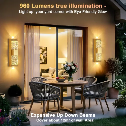Miniatura 2 de Lámpara de pared inteligente para exteriores, lámpara exterior que cambia de color RGB, iluminación de pared exterior de carcasa de metal, luces