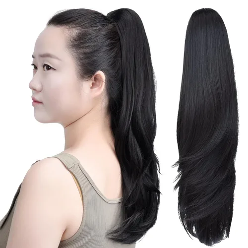 Miniatura 54 de SYXLCYGG Auburn Clip Cola de caballo Clip Cola de caballo Extensión de cola de caballo ondulado 10 pulgadas 3.5 oz pelo sintético falso pieza