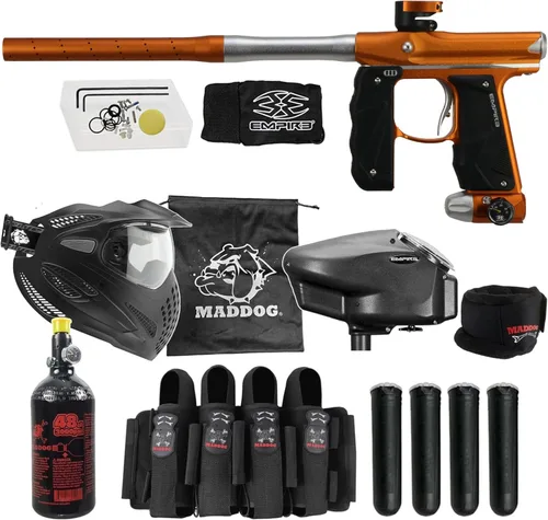 Miniatura 11 de Maddog Empire Mini GS - Marcador de pistola de paintball completo con tanque HPA, Empire Halo Too Loader, gafas térmicas antivaho para máscara