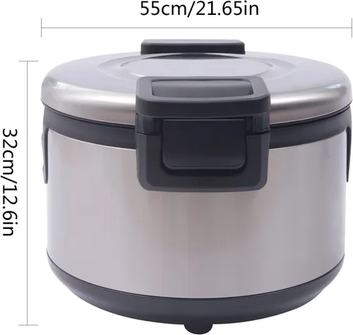 Miniatura 3 de Arrocera eléctrica de 19 litros, calentador de arroz de sushi antiadherente comercial con olla interior, calentador de arroz térmico con aislamiento
