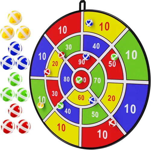 BooTaa Tablero de dardos grande de 29 pulgadas para niños, tablero de dardos para niños con bolas adhesivas, juguetes para niños y niñas, para
