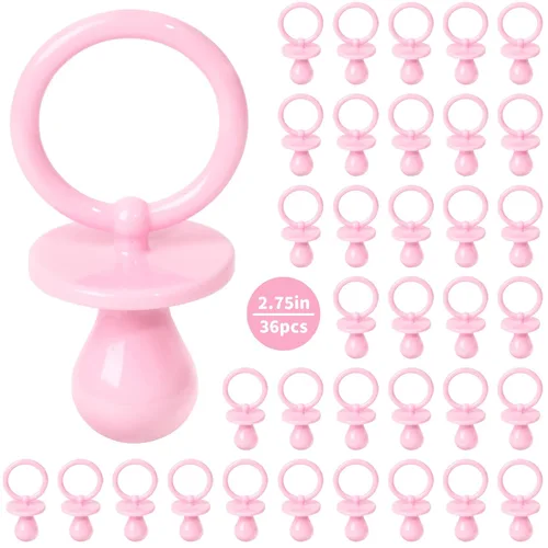 Miniatura 12 de 36 chupones de plástico para juego de baby shower, chupetes de baby shower de 2.75 pulgadas, chupetes azules para decoración de baby shower