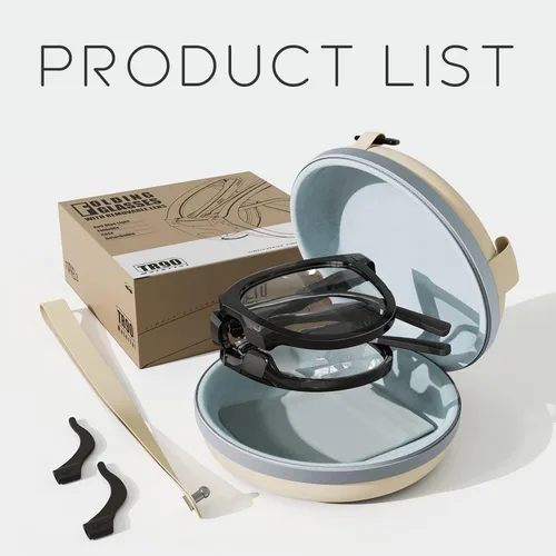 Miniatura 7 de Elegantes lentes de lectura para mujeres y hombres, bloqueo de luz azul, lectores plegables con funda, diferentes RX disponibles