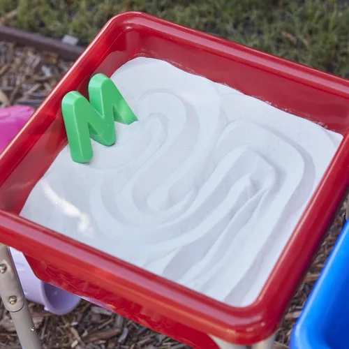 Miniatura 11 de ECR4Kids Mesas modulares de juego con arena y agua con tapas, varios colores, Azul, 1 Azul /Rojo