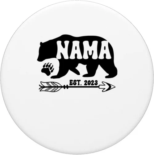 Miniatura 3 de Anuncio de embarazo Nama Grandma Bear Est. 2023 PopSockets intercambiables PopGrip
