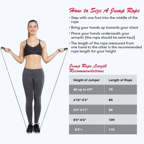 Miniatura 6 de Cuerda de saltar, cuerda de saltar con peso para fitness, cuerda de saltar con contador, asas pesadas, longitud ajustable, cuerda de salto