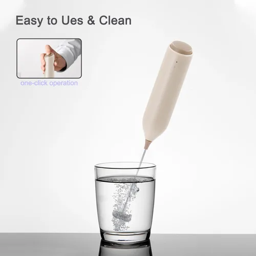 Miniatura 5 de Espumador de café recargable de ELMWAY, espumador de leche eléctrico con soporte de carga y montaje en pared, mezclador de bebidas de mano, máquina