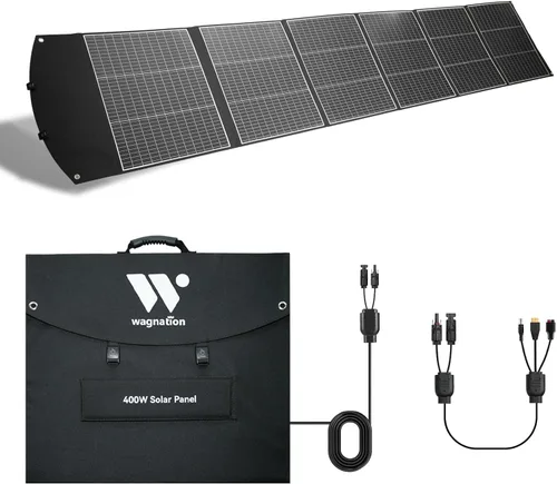 Miniatura 10 de Panel solar portátil de 200 vatios, cargador de panel solar plegable con patas de apoyo, QC3.0 USB-A USB-C y salida MC4 para teléfono/banco