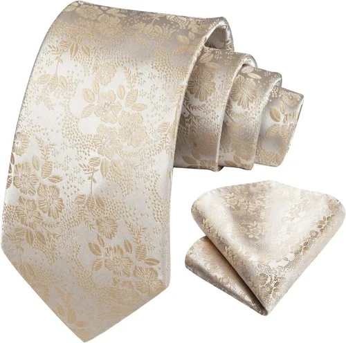 Miniatura 120 de Corbatas florales tejidas clásicas para hombre, corbata cuadrada de bolsillo, corbatas formales para hombres, boda con pañuelo